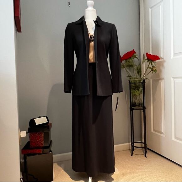 NEW Kasper Career Academia Wool Maxi Skirt Suit Longline Blazer Jacket 2/4P NWT - Picture 6 of 14